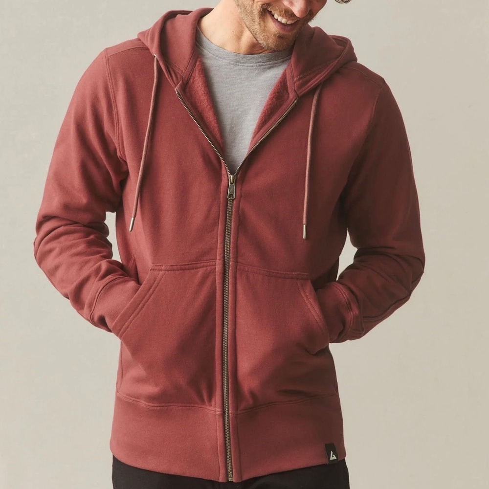 NWOT American Giant Men's Classic Full Zip Hoodie Small Spiced Apple Burgundy